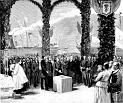 Colocacion de la primera piedra del Astillero.Ceremonia efectuada por los Sres. Ministros de Marina y de Fomento, el 22 de septiembre de 1888